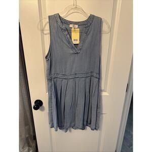 Women’s Entro Denim Sweet Life Dress Sleeveless Blue Size Small